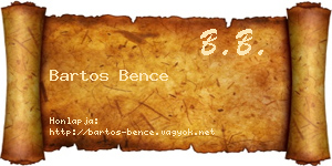 Bartos Bence névjegykártya